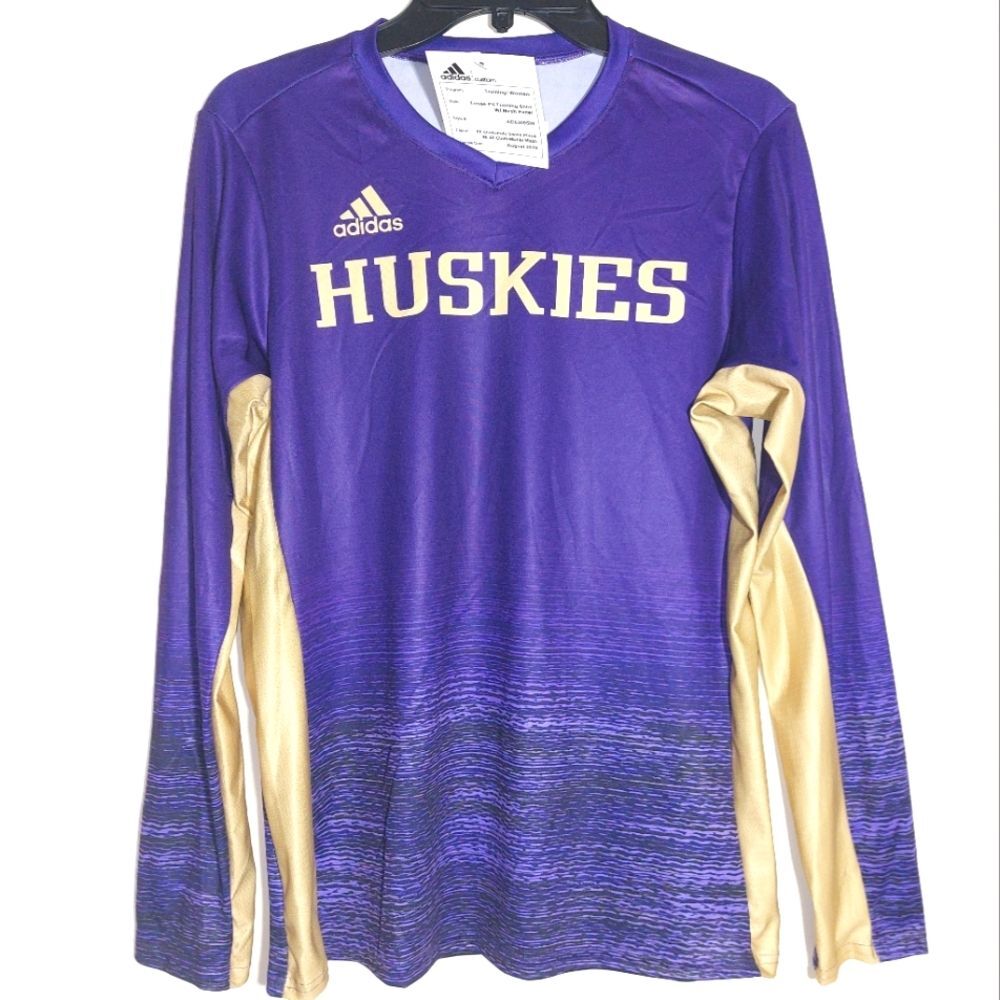 NWT Adidas Washington Huskies Training Shirt Women Medium Purple Sample - Picture 1 of 12